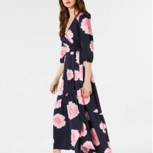 Bar III Floral-Print Flounce Wrap Dress